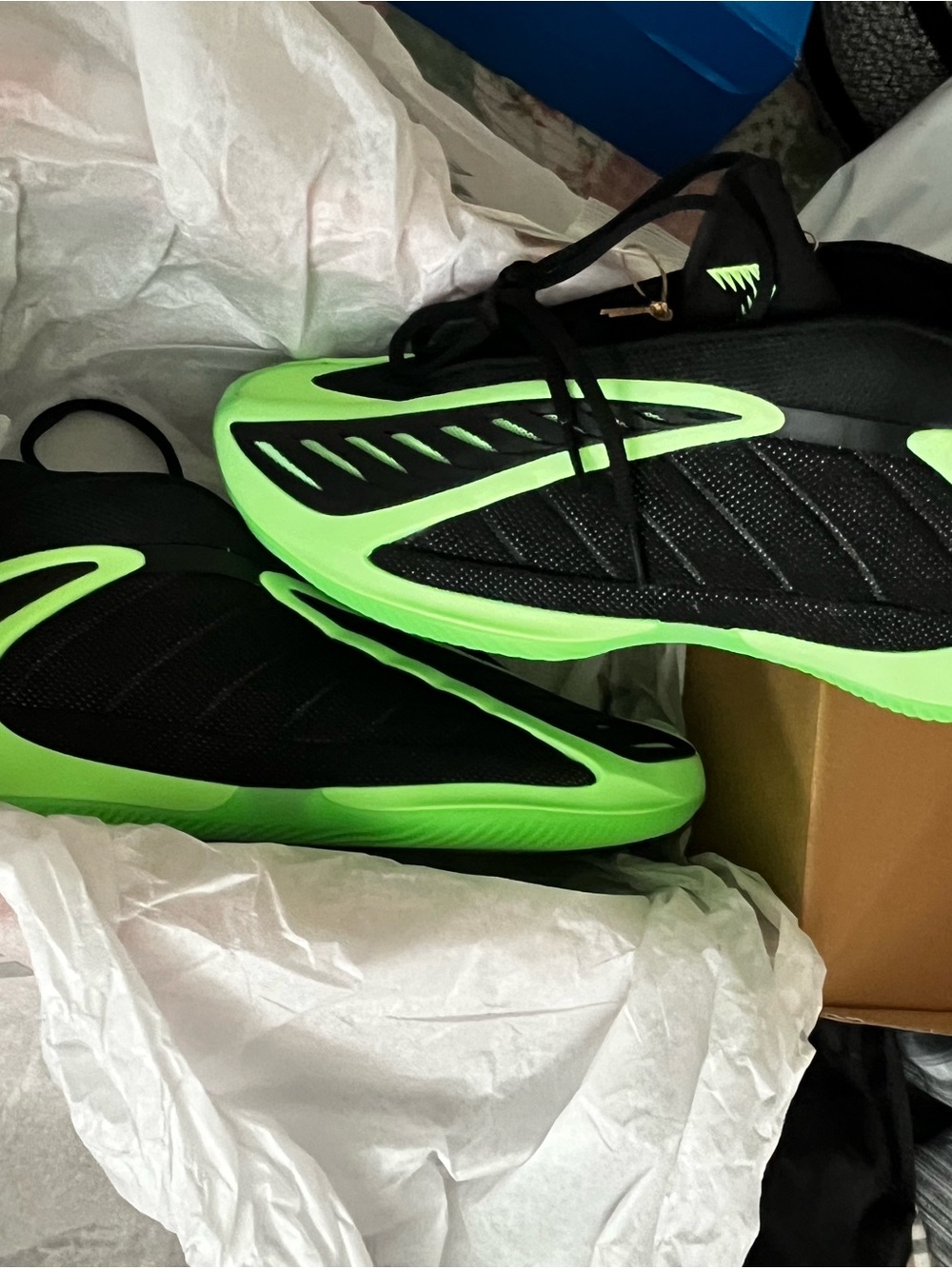 Anthony Edwards adidas Black & Neon Green Men's Athletic Sneakers